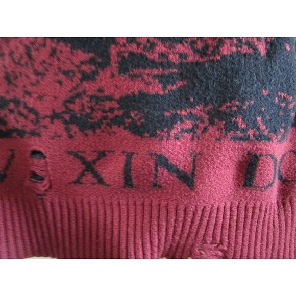 Distressed Salvation Priest Graphic Knit Tattered Thrashed Gothic Sweater EUC XL - Picture 10 of 16